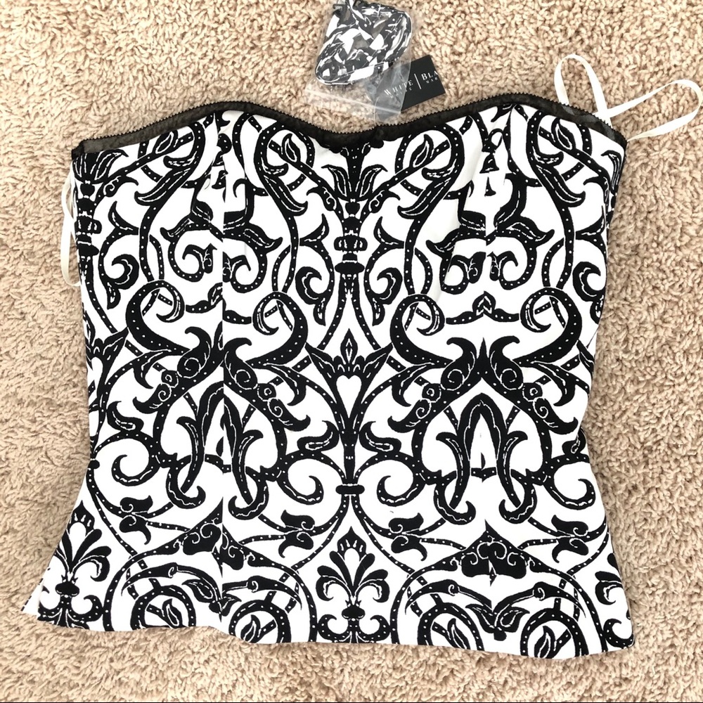 WHBM Scroll Strapless Bustier